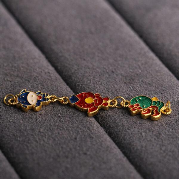 cute animals shape gild sterling silver chain charm bead, enamel animals chain charm - Image 3