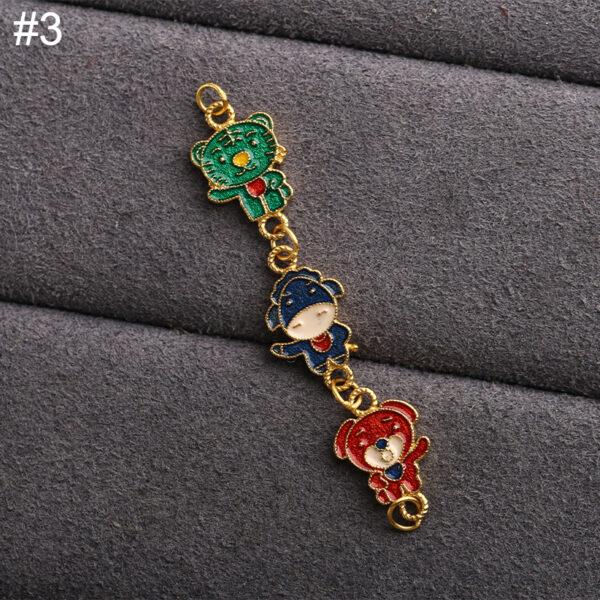 cute animals shape gild sterling silver chain charm bead, enamel animals chain charm - Image 8