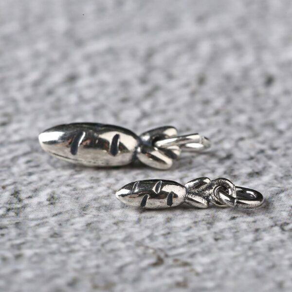 carrot shape s925 sterling silver charm bead, oxidized silver carrot charm - Image 3