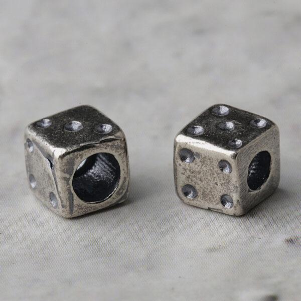 dice shape s925 sterling silver bead, oxidized silver dice bead - Image 3