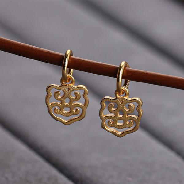 hollow flower shape gild s925 sterling silver charm bead, golden flower charm - Image 3