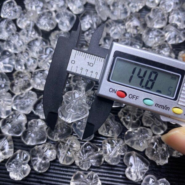 10 pcs bow-knot pattern heart shape natural clear quartz bead - Image 3