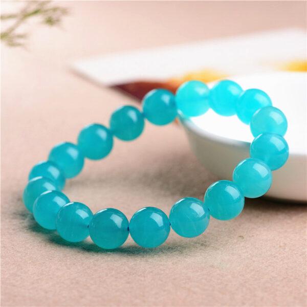 5mm - 11mm round shape 7A genuine natural amazonite beaded bracelet - Image 3