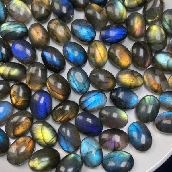 20 pcs flat bottom oval shape natural labradorite bead - Image 3