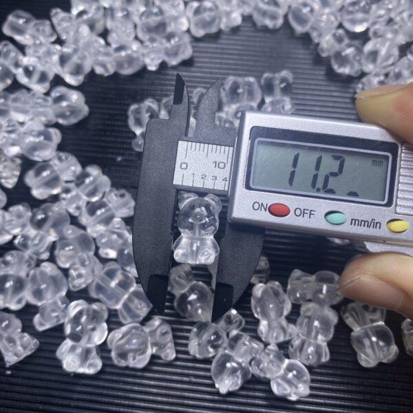 10 pcs cute bear shape natural clear quartz bead - Image 3