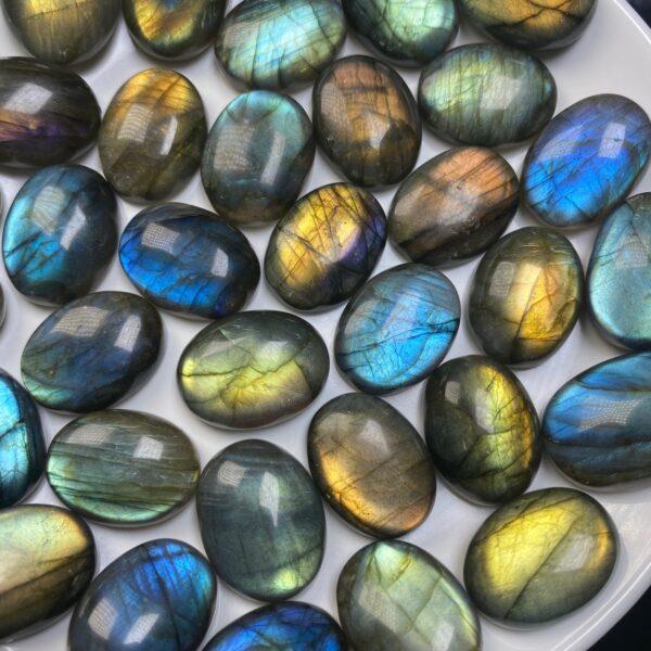 50 g multi oval shape high quality natural labradorite bead - Image 3