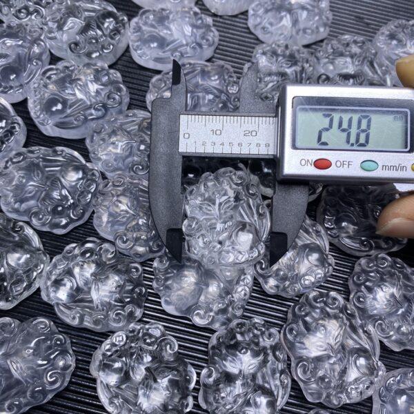 1 pc / 2 pcs nine-tailed fox shape natural clear quartz charm bead - Image 3