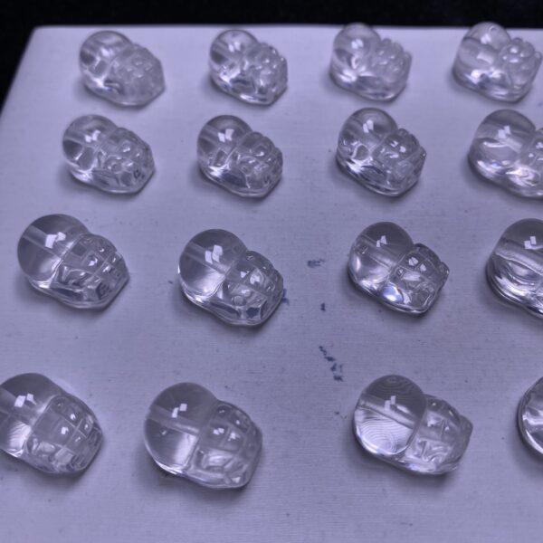 5 pcs / 10 pcs cute pixiu shape natural clear quartz bead - Image 3