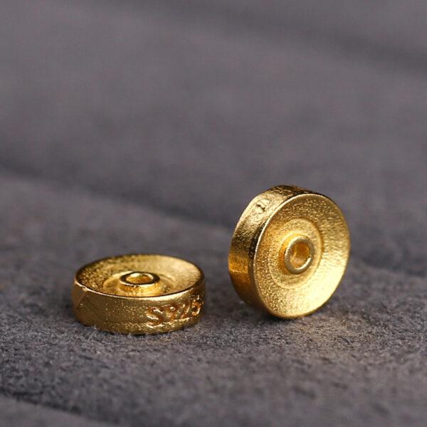 simple rondelle shape gild s925 sterling silver bead, golden rondelle bead - Image 4
