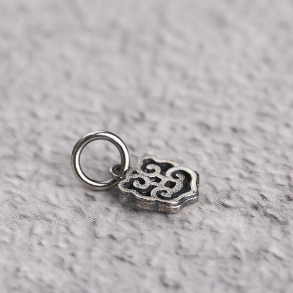 hollow flower shape s925 sterling silver charm bead, oxidized silver flower charm - Image 4
