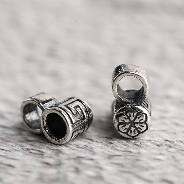 lotus flower pattern s925 sterling silver clasp bead, oxidized silver flower clasp - Image 4