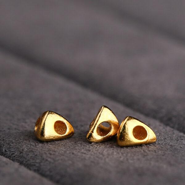 simple triangle shape gild s925 sterling silver bead, golden triangle bead - Image 4
