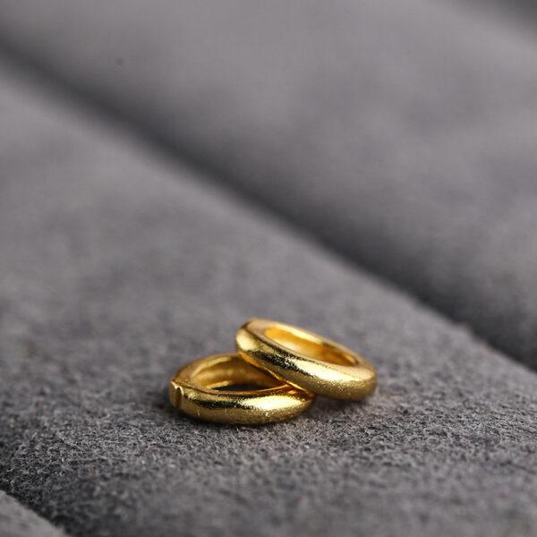 simple ring shape gild s925 sterling silver bead, golden ring bead - Image 4