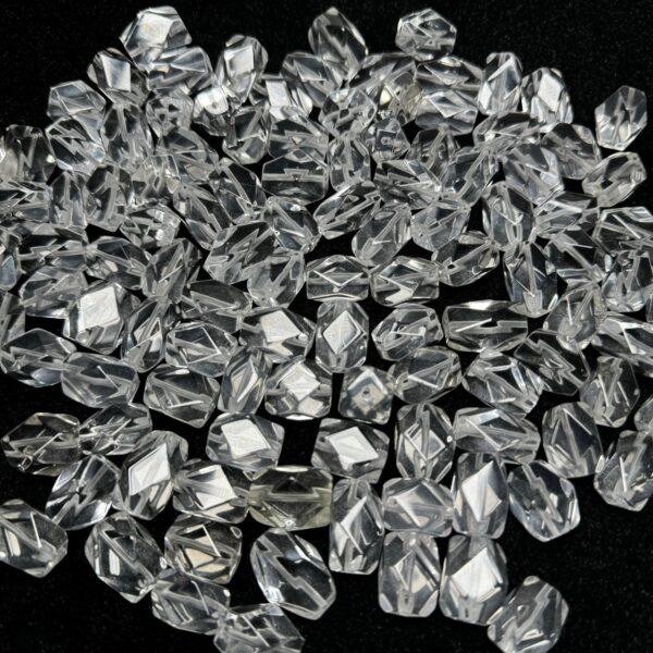10 pcs simple facet surface polygon shape natural clear quartz bead - Image 4