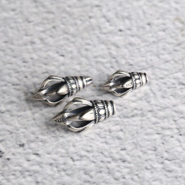 lotus flower shape s925 sterling silver clasp bead, oxidized silver buckle - Image 4