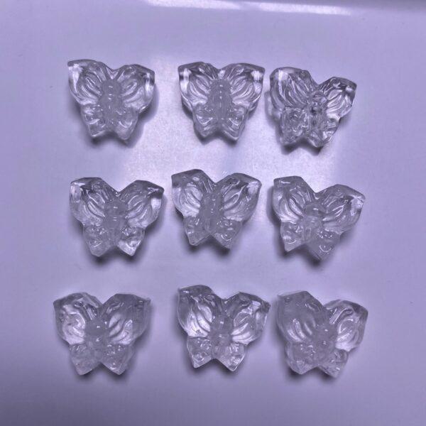 10 pcs butterfly shape natural clear quartz bead - Image 4