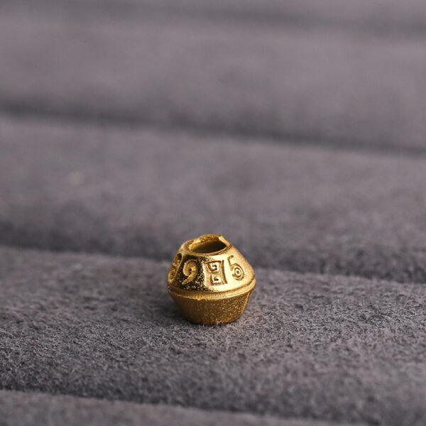 simple drum shape gild s925 sterling silver bead, golden drum bead - Image 4
