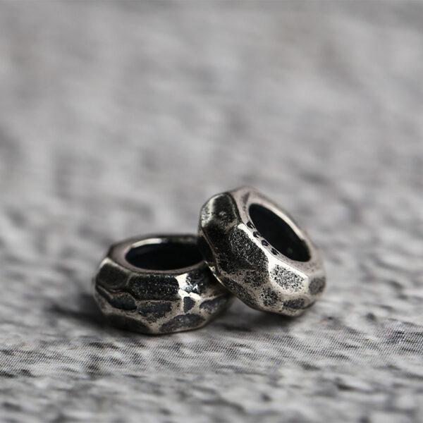 screw cap shape s925 sterling silver bead, oxidized silver screw cap bead - Image 4