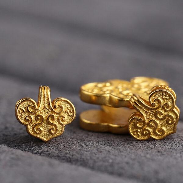 cloud pattern heart shape gild s925 sterling silver clip bead, golden clip - Image 4