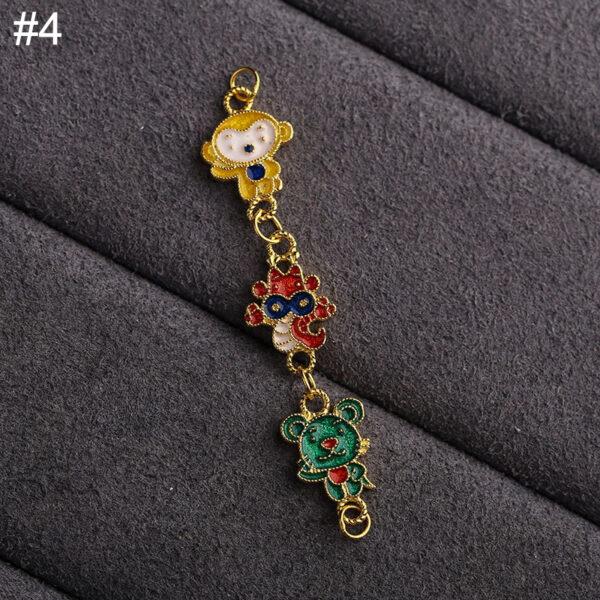 cute animals shape gild sterling silver chain charm bead, enamel animals chain charm - Image 9