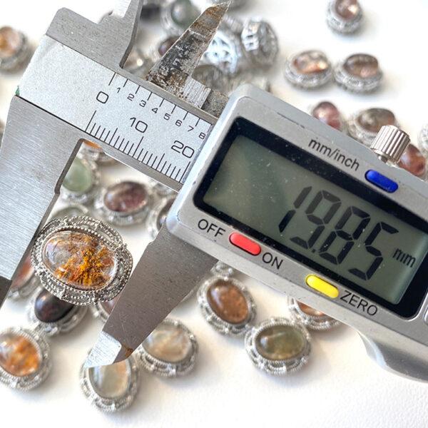 oval shape natural Phantom Quartz inlaid copper bead - Image 4
