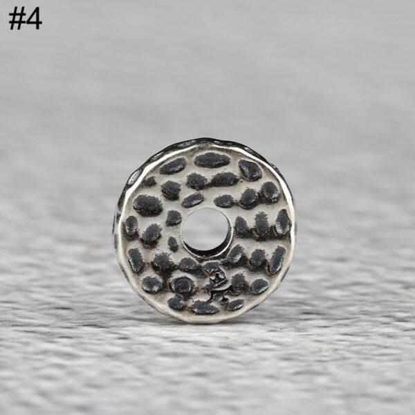 small pits pattern gasket shape s925 sterling silver bead, oxidized silver gasket bead - Image 9
