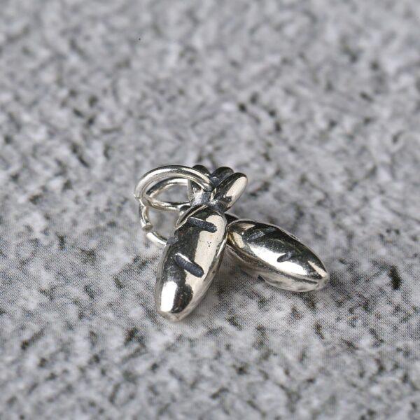 carrot shape s925 sterling silver charm bead, oxidized silver carrot charm - Image 4