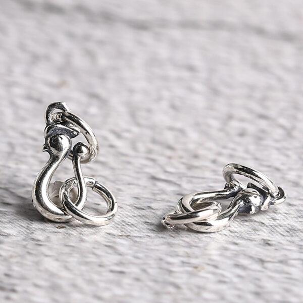 phoenix shape s925 sterling silver clasp, oxidized silver hook clasp - Image 4