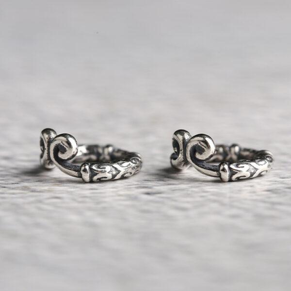 Monkey King's Headband shape s925 sterling silver bead, oxidized silver ring bead - Image 4