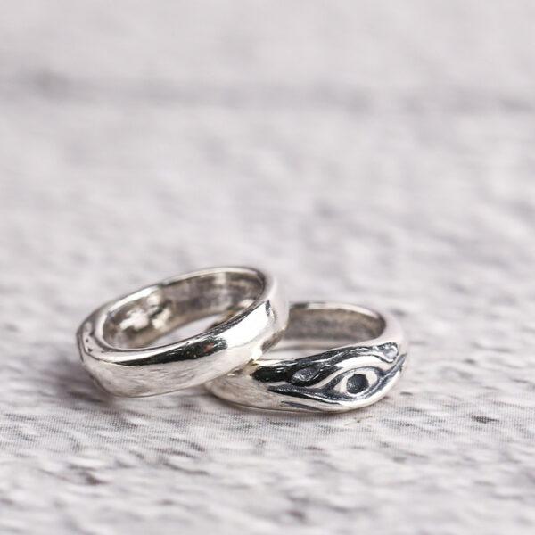 eye pattern ring shape s925 sterling silver bead, oxidized silver ring bead - Image 4