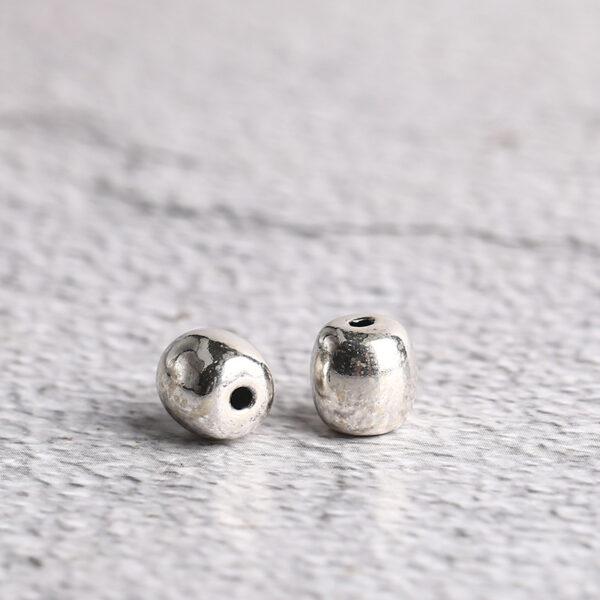simple drum shape s925 sterling silver bead, oxidized silver drum bead - Image 4