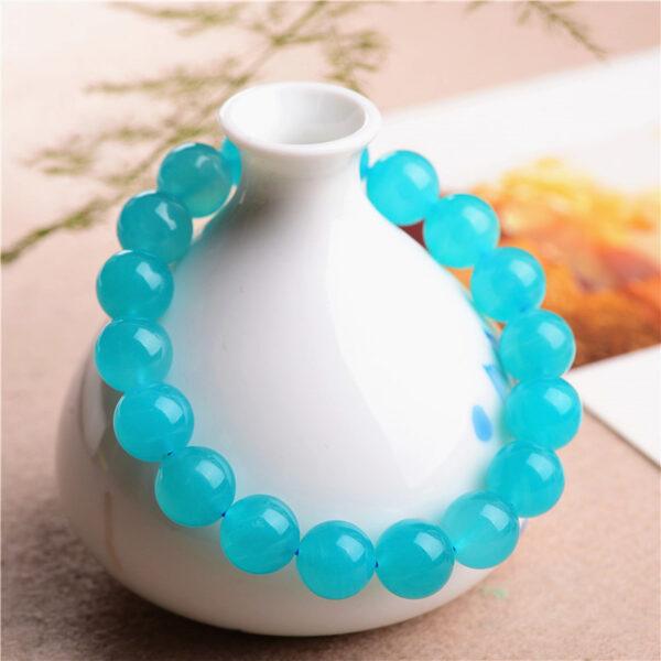 5mm - 11mm round shape 7A genuine natural amazonite beaded bracelet - Image 4