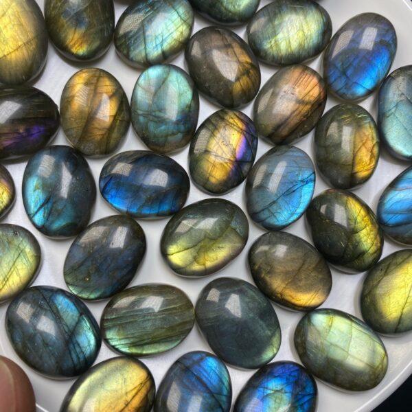 50 g multi oval shape high quality natural labradorite bead - Image 4