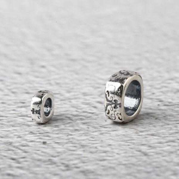 abstract beast pattern ring shape s925 sterling silver bead, oxidized silver ring bead - Image 4