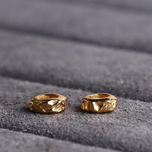 simple irregular ring shape gild s925 sterling silver bead, golden ring bead - Image 4
