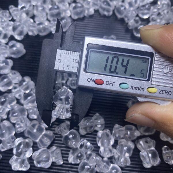 10 pcs cute bear shape natural clear quartz bead - Image 4