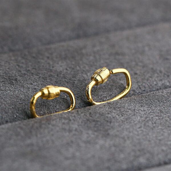 simple s925 sterling silver clasp, golden hook clasp findings - Image 4