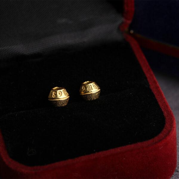 simple drum shape gild s925 sterling silver bead, golden drum bead - Image 5