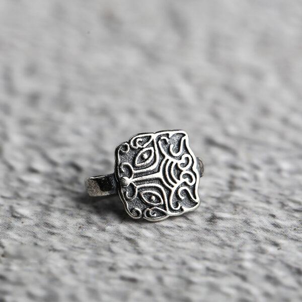 retro abstract beast pattern s925 sterling silver clasp bead, oxidized silver beast clasp - Image 5