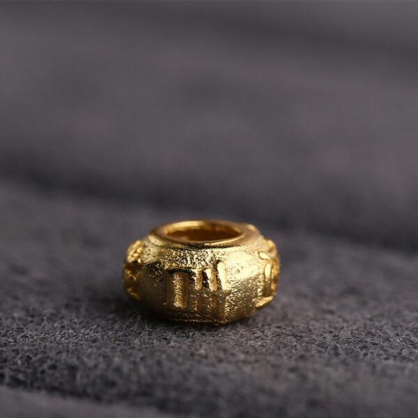 rondelle shape gild s925 sterling silver bead, golden rondelle bead - Image 5