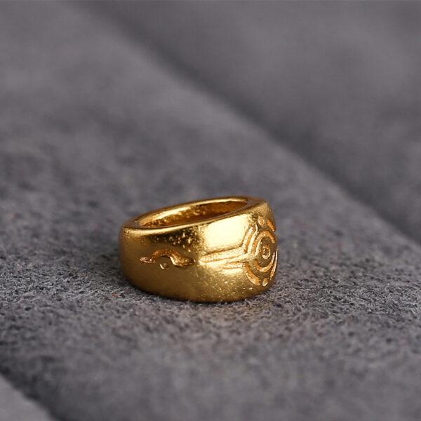 round spots pattern ring shape gild s925 sterling silver bead, golden ring bead - Image 5