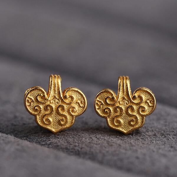 cloud pattern heart shape gild s925 sterling silver clip bead, golden clip - Image 5