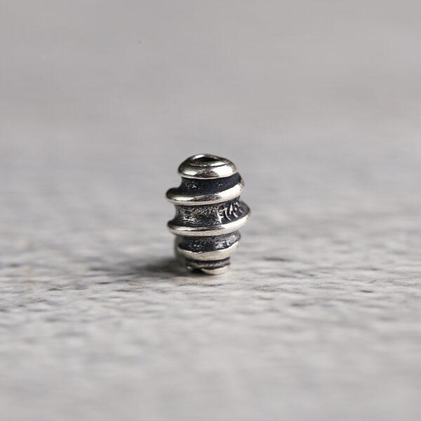 spiral pattern tube shape s925 sterling silver bead, oxidized silver spiral bead - Image 5