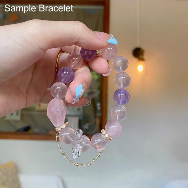 facet surface irregular polygon shape natural rose quartz bead - Image 5