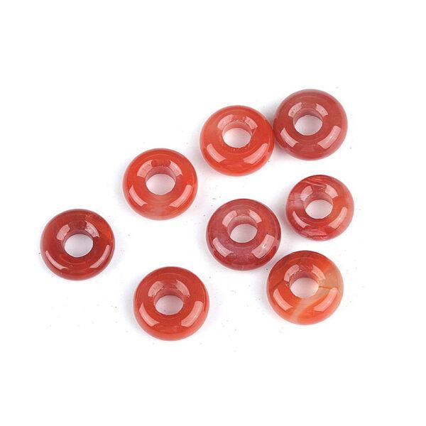 5 - 11 mm ring shape natural orange red agate bead - Image 5