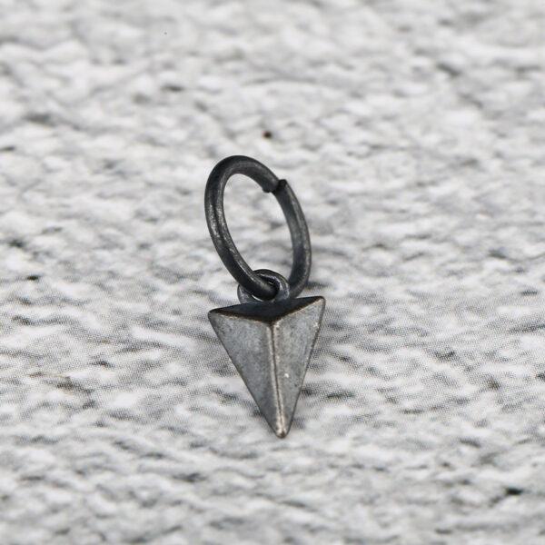 simple triangular pyramid shape s925 sterling silver charm bead, oxidized silver pyramid charm - Image 6