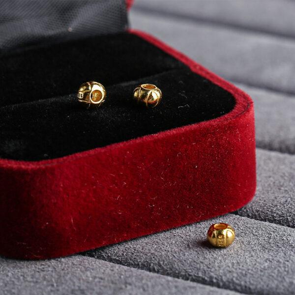 pumpkin shape gild s925 sterling silver bead, golden pumpkin bead - Image 5