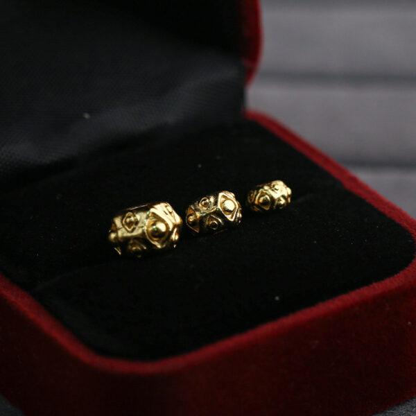 small bumps pattern rondelle shape gild s925 sterling silver bead, golden rondelle bead - Image 5