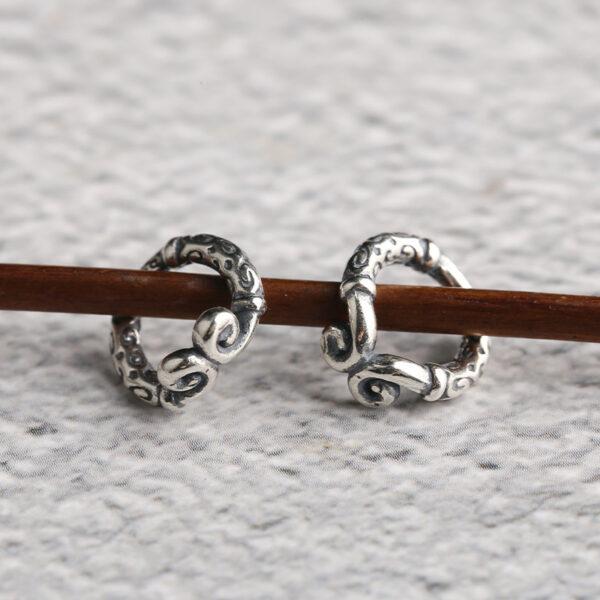 Monkey King's Headband shape s925 sterling silver bead, oxidized silver ring bead - Image 5
