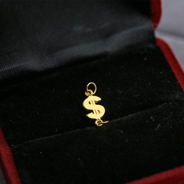 US dollar shape gild s925 sterling silver charm bead, golden dollar charm - Image 5